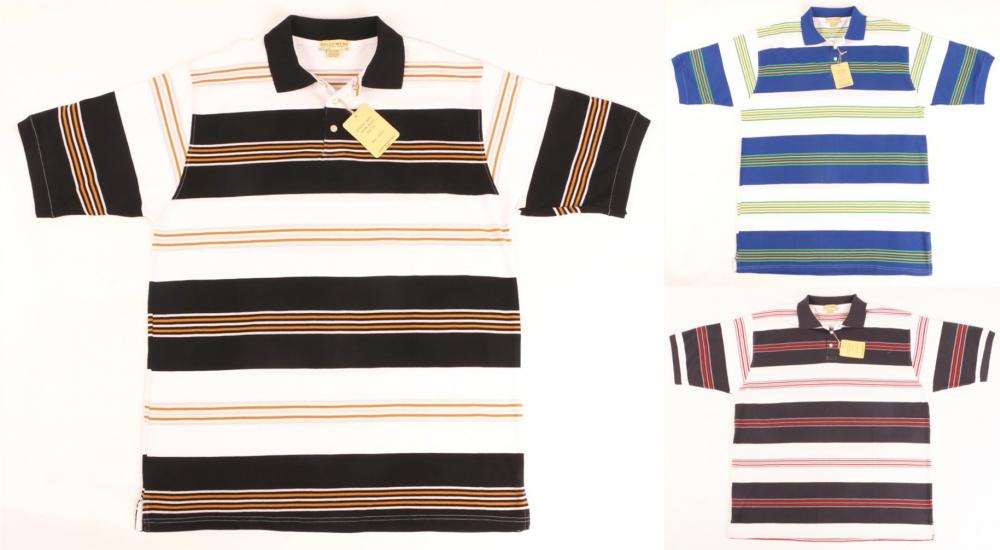 Mens Loose Fit Stripe Polo Shirt SS577
