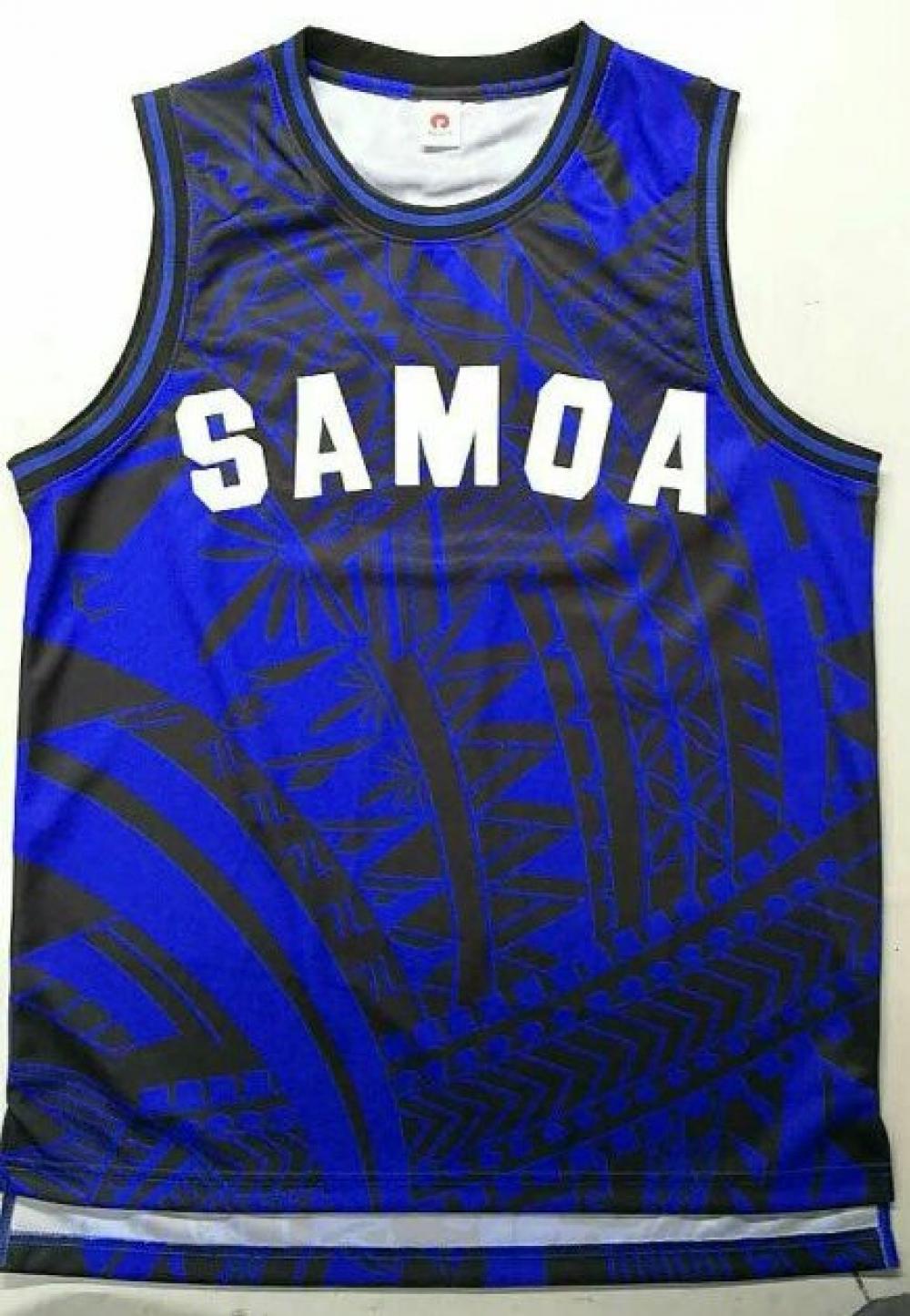 Basketball Jersey Samoa Tribal Print 002 NZ20.00