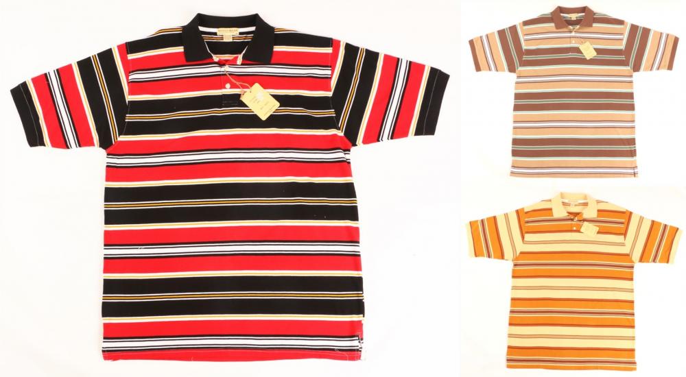 Mens Loose Fit Stripe Polo Shirt SS578