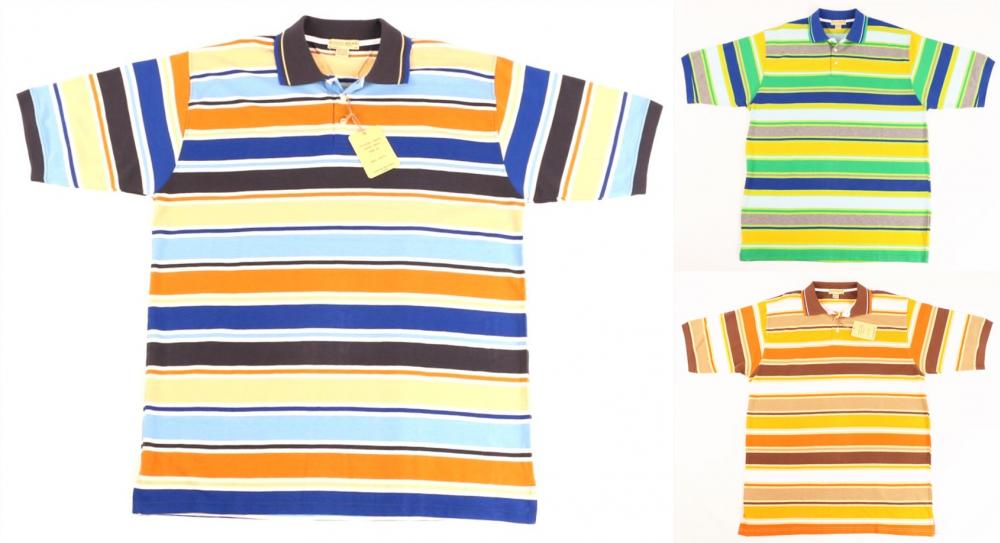 Mens Loose Fit Stripe Polo Shirt SS575