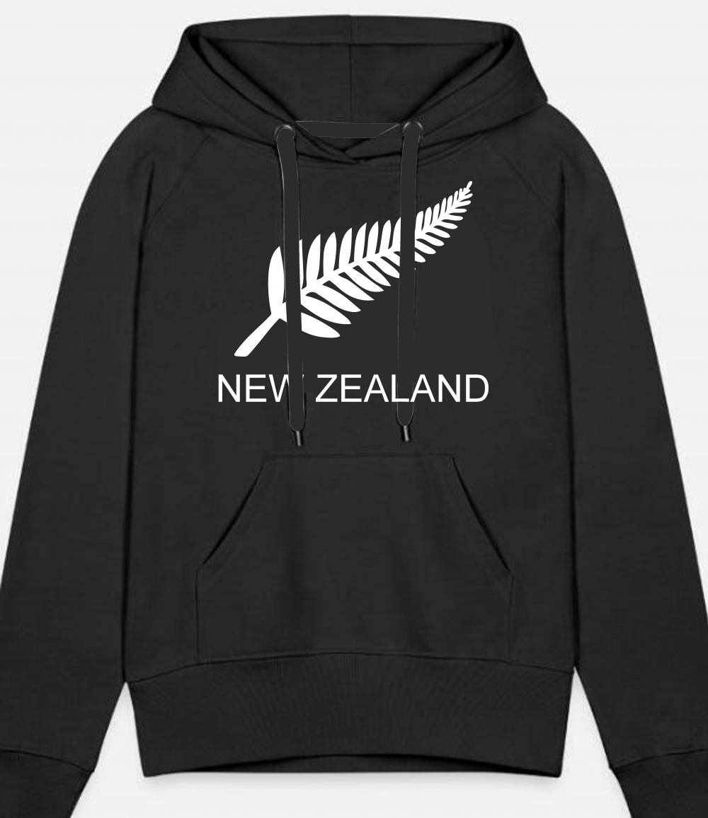 NZ Fern Print Pullover Hoodie #001