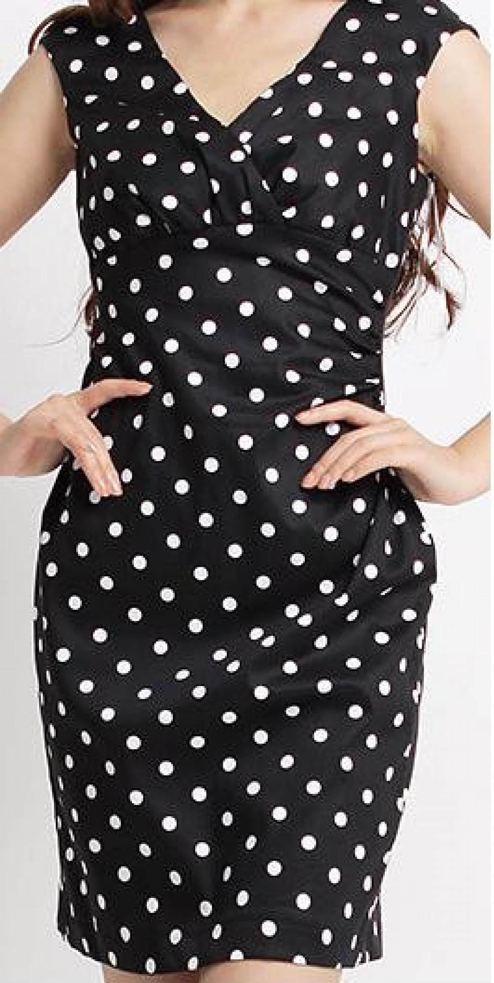 Sleeveless Dot Print Midi Dress